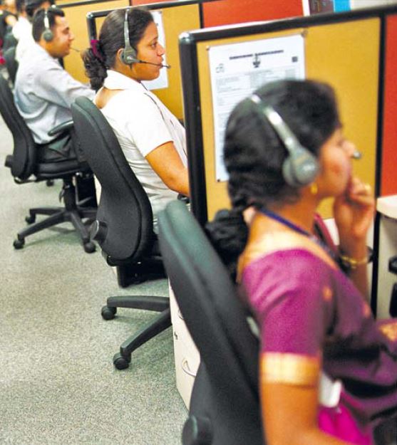 Indien Angestellte Call Center